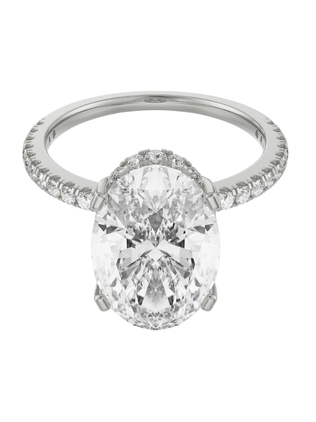 

Emori Hidden Halo Oval Solitaire 18 Kt White Gold Ring