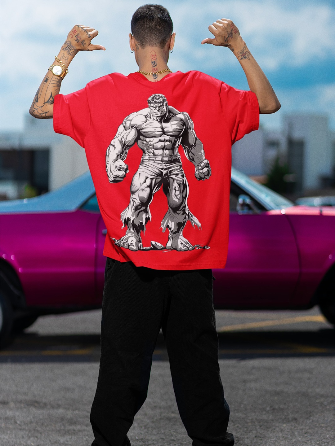 

Edyssa Men Printed T-shirt, Red