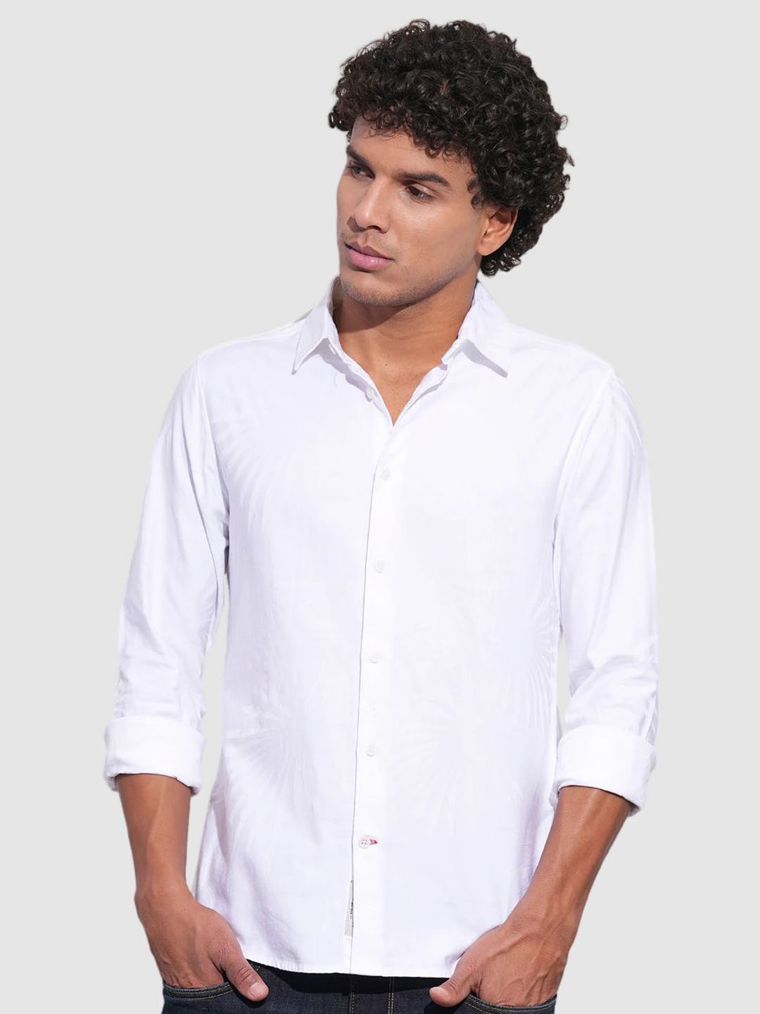 

Being Human Men Classic Slim Fit Opaque Casual Shirt, White