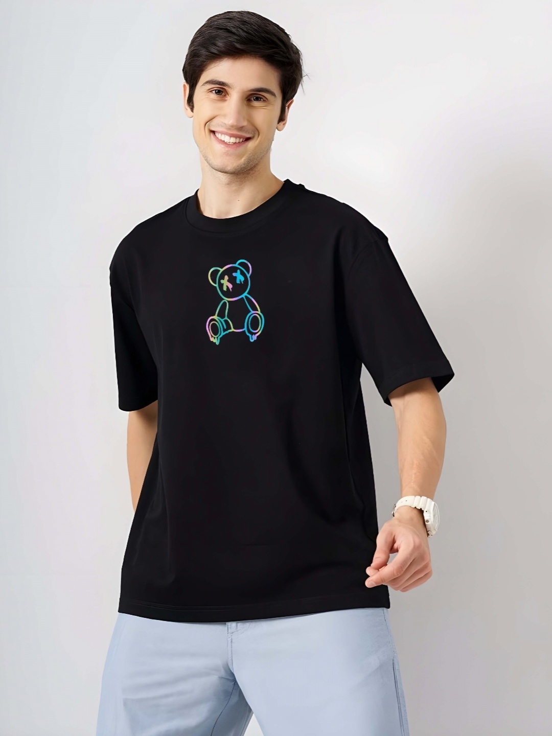 

KAIDO Men Drop-Shoulder Sleeves T-shirt, Black