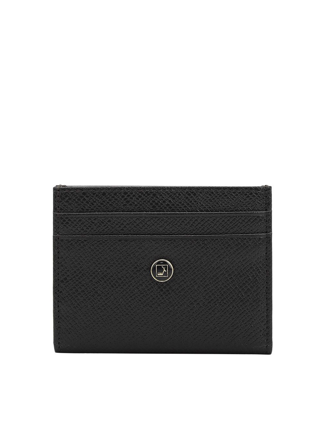 

Da Milano Men Textured Leather Card Holder, Black