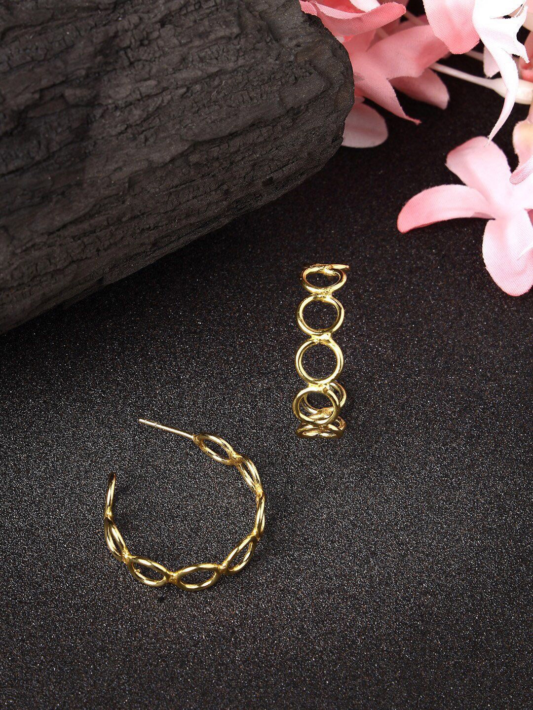 

DressBerry Women Gold-plated Contemporary Half Hoop Earrings