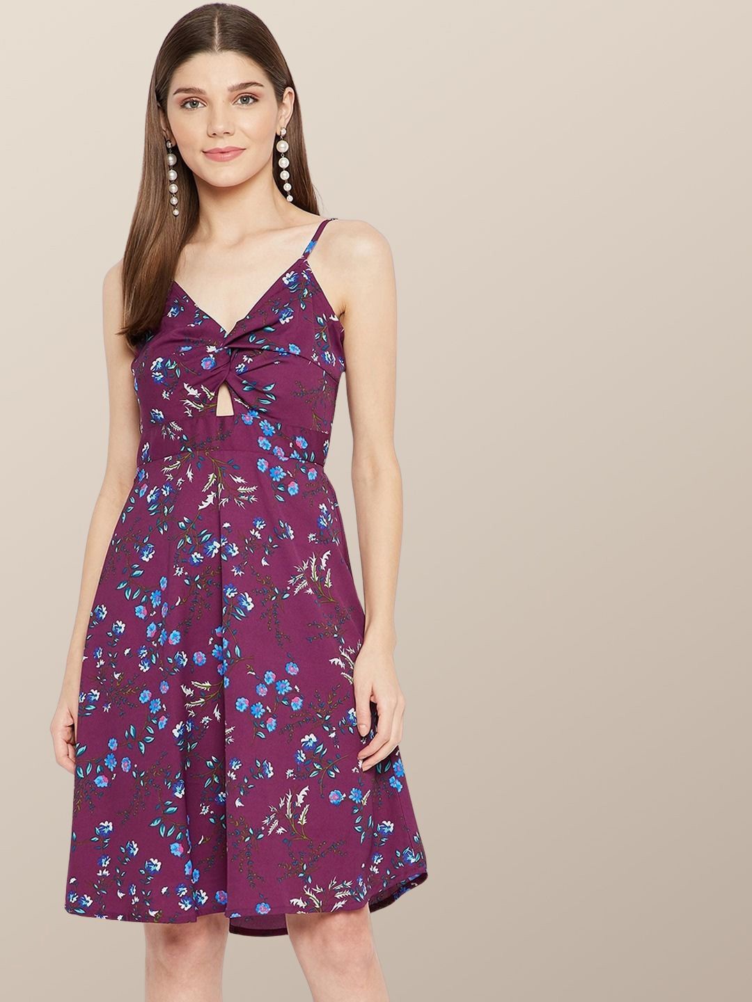 

Chemistry Floral Print Crepe Dress, Purple