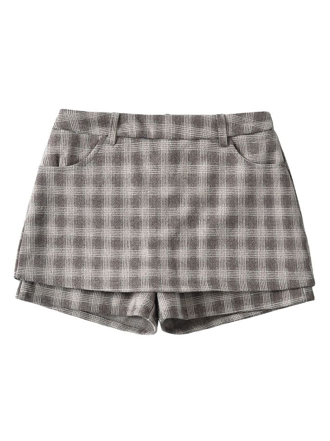 

LULU & SKY Checked Mini Skort, Brown