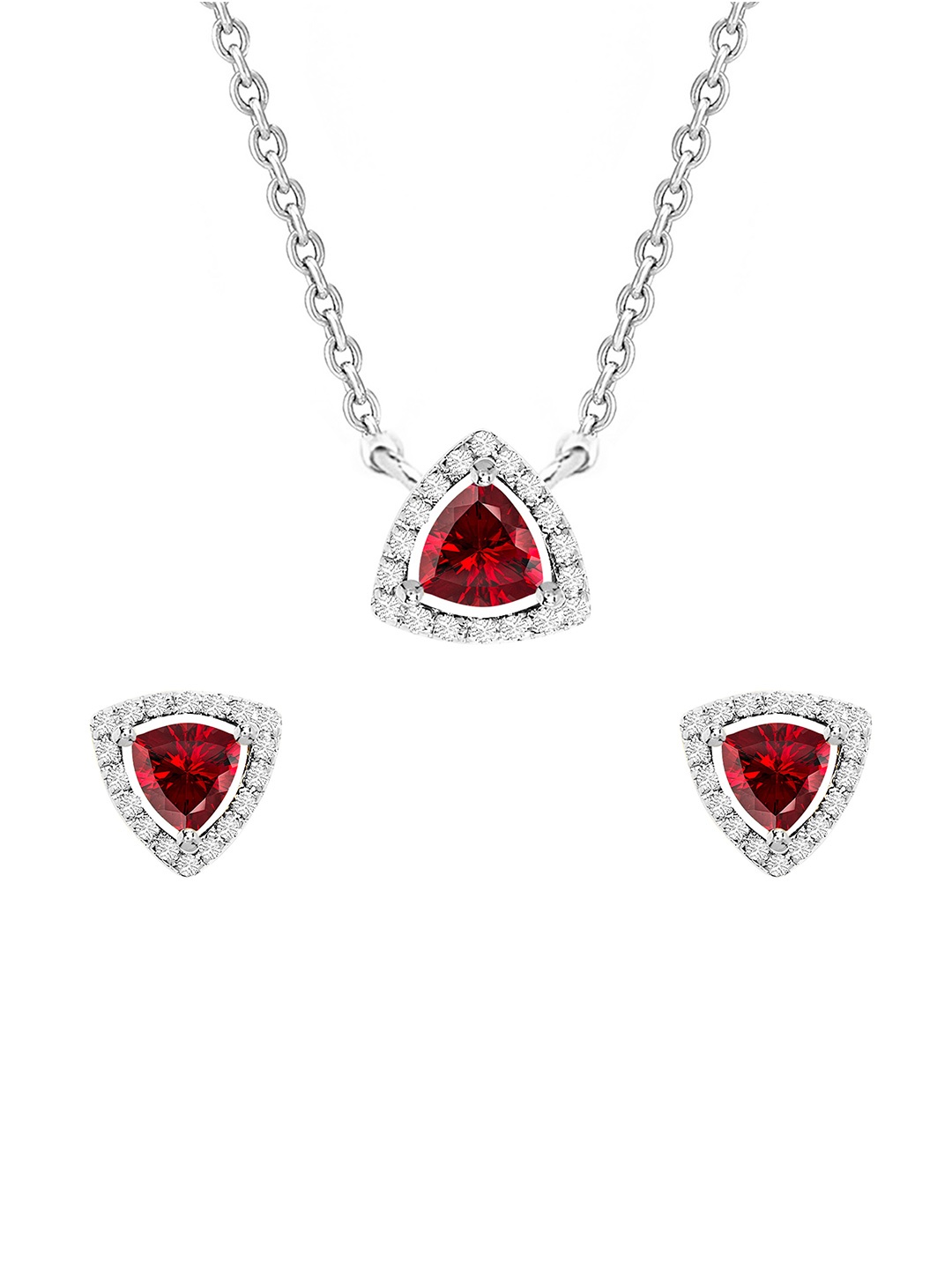 

MINUTIAE Silver-Plated Crystals Studded Jewellery Set