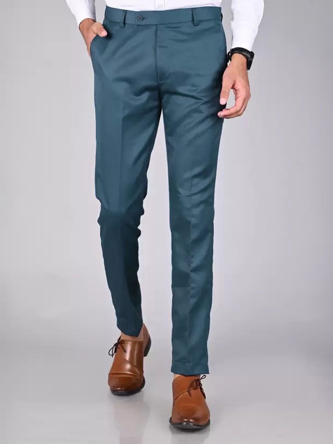 

encore by INVICTUS Men Pleated Trousers, Blue