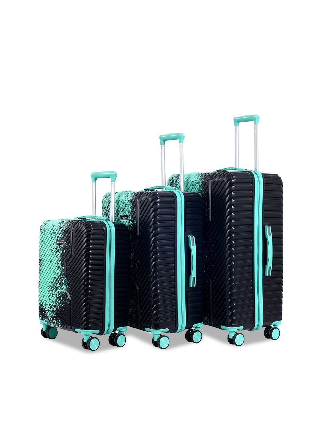 

Luggero Set Of 3 Hard-Sided Trolley Bag, Green