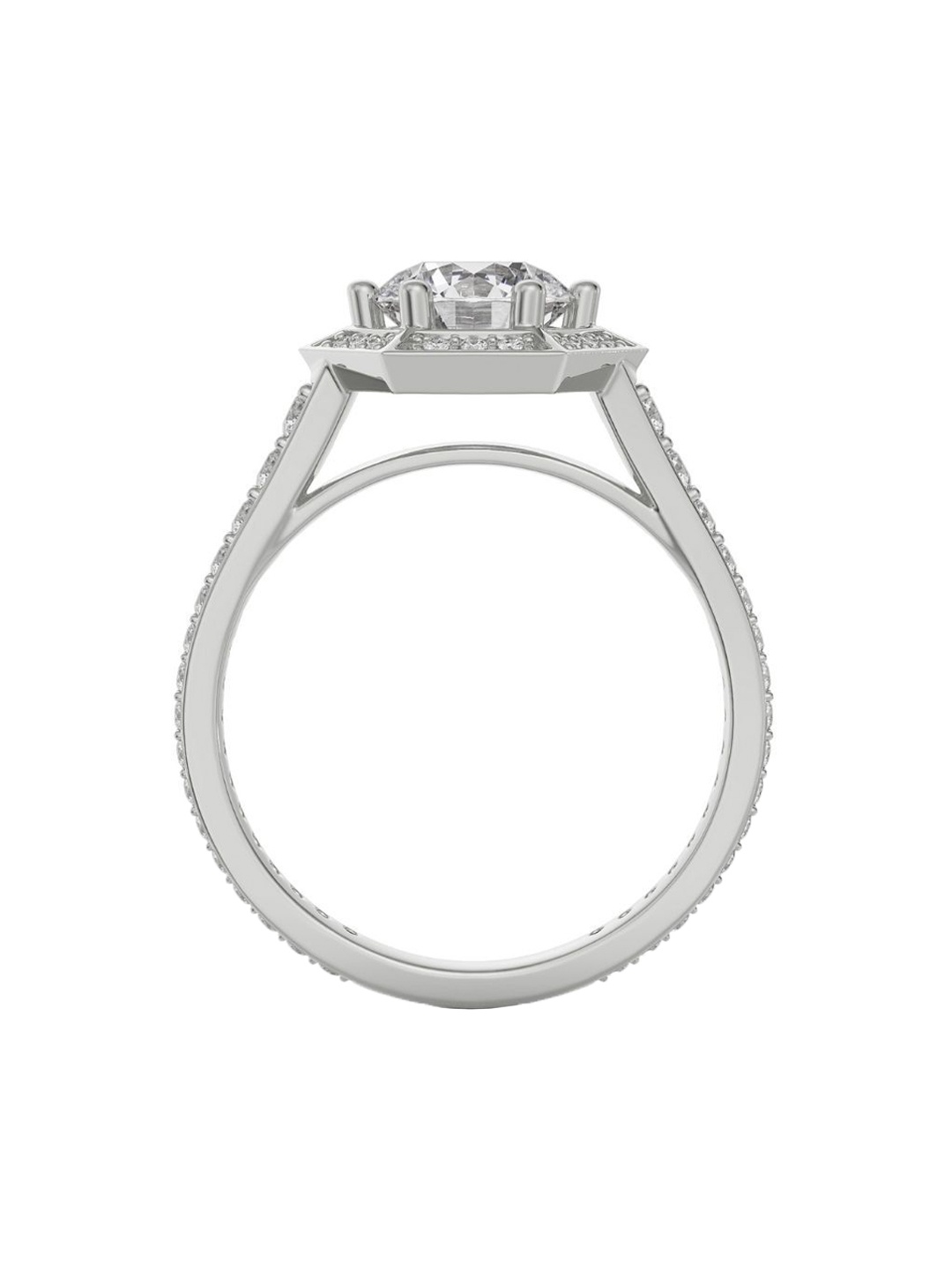 

Emori Halo Zendaya 14 Kt Diamond Engagement Ring, White
