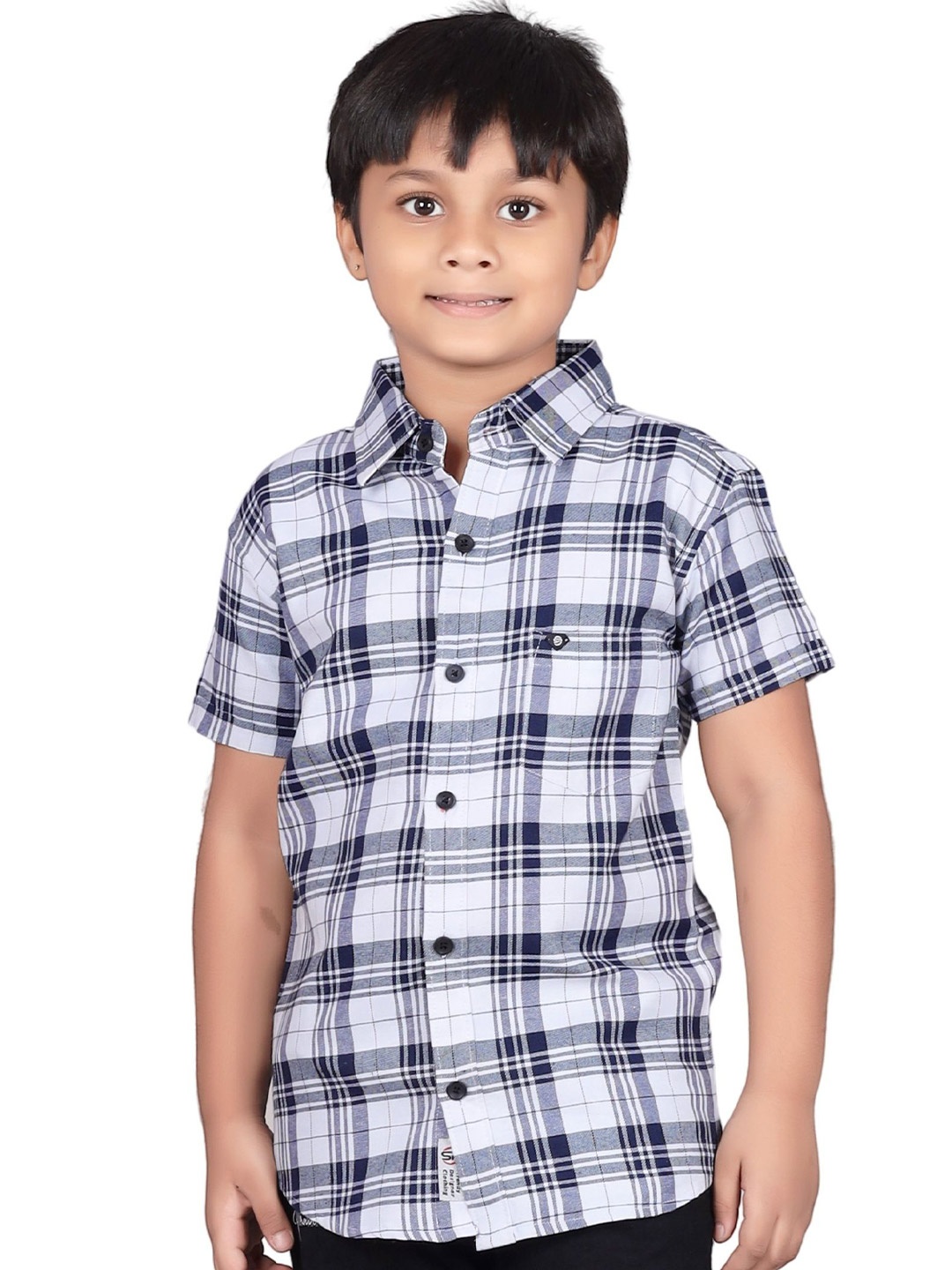 

SKY PEARL Boys Standard Tartan Checks Opaque Checked Casual Shirt, White