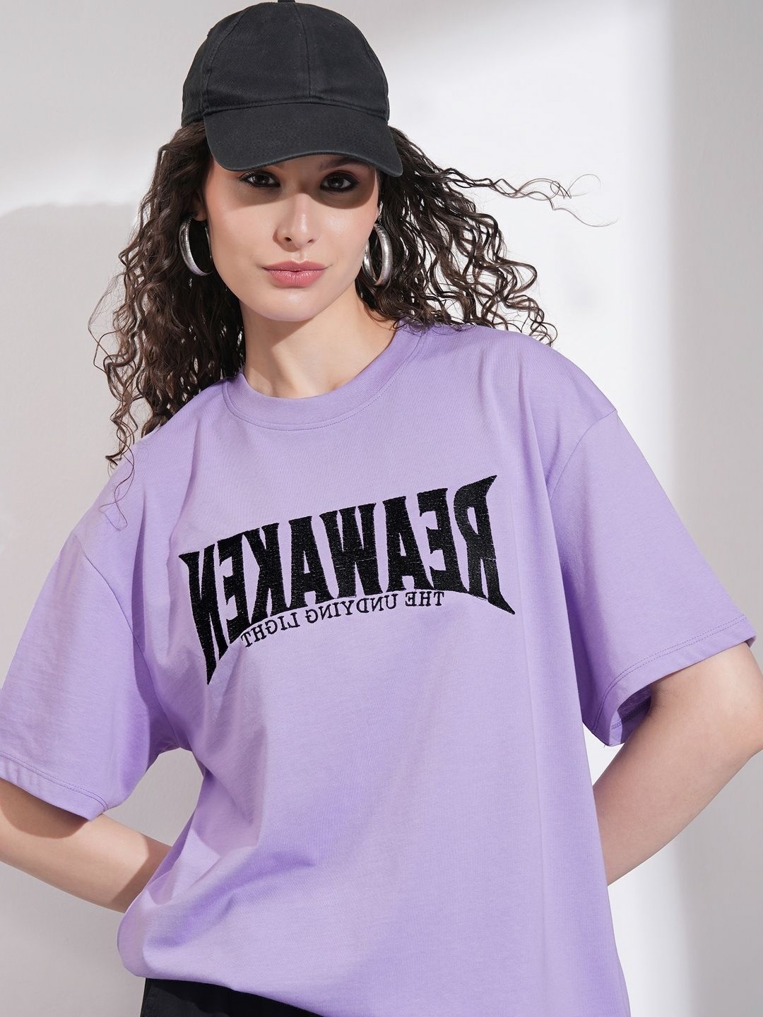 

Basics By Tokyo Talkies Women Drop-Shoulder Sleeves T-shirt, Purple