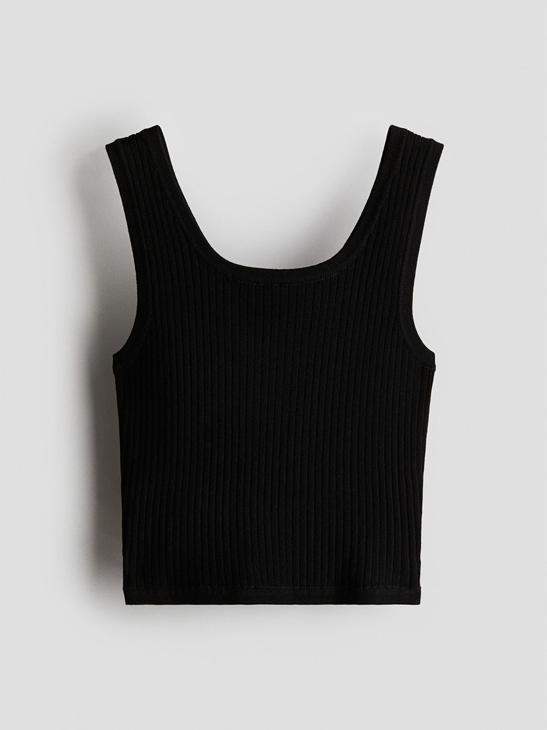 

H&M Rib-Knit Vest Top, Black