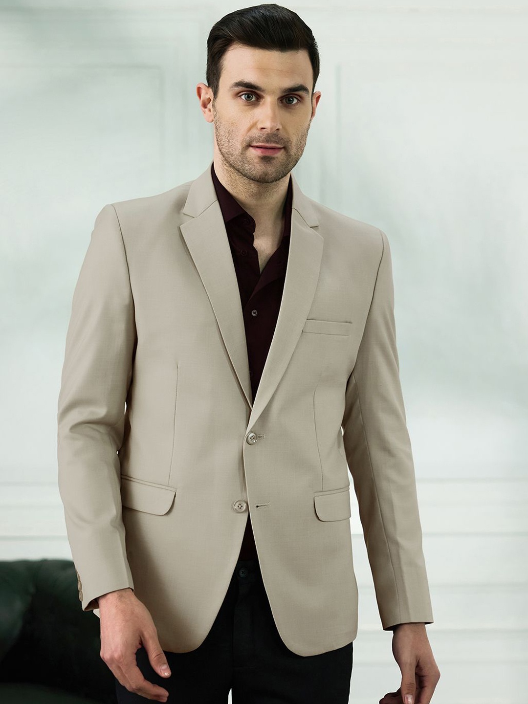 

TAHVO Single-Breasted Casual Blazer, Beige