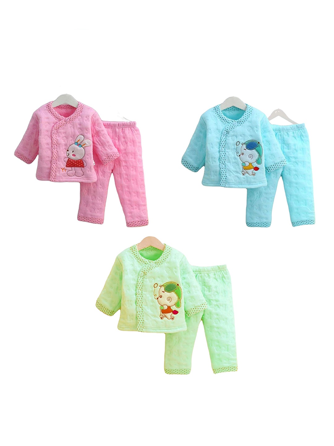 

Fareto Unisex Kids Pack Of 3 Printed Shirt With Pyjamas, Pink