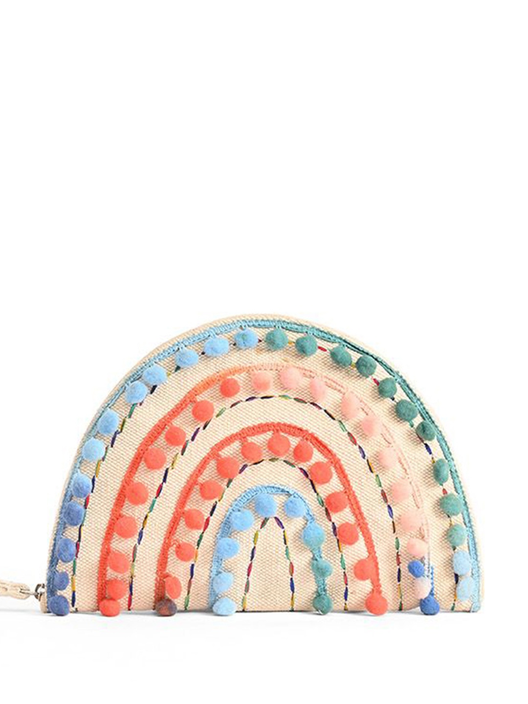

Anouk Printed Half Moon Clutch, Beige