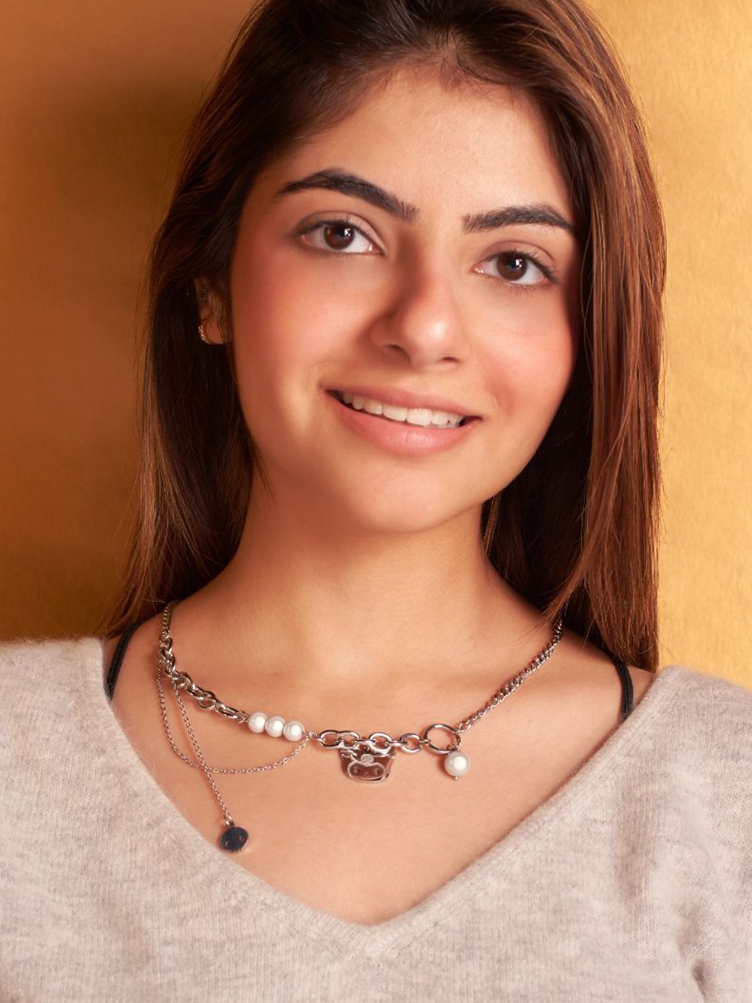 

SALTY Alloy Kitty Cat Chic Necklace & Chain, Silver