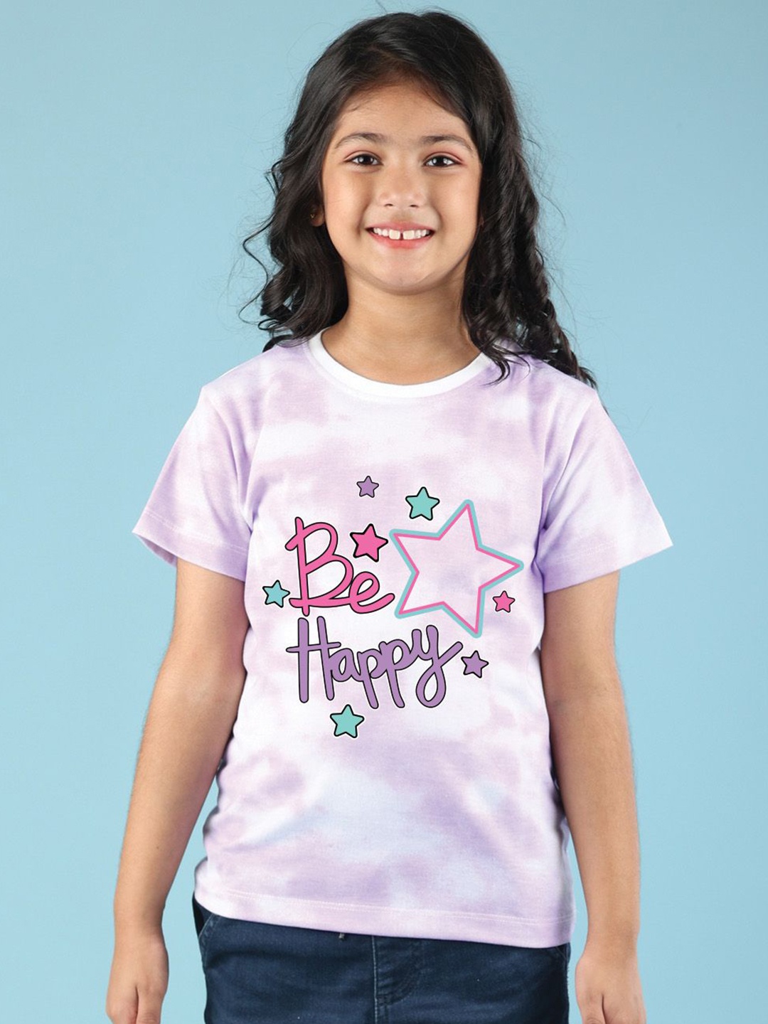 

NUSYL Girls Printed T-shirt, Purple