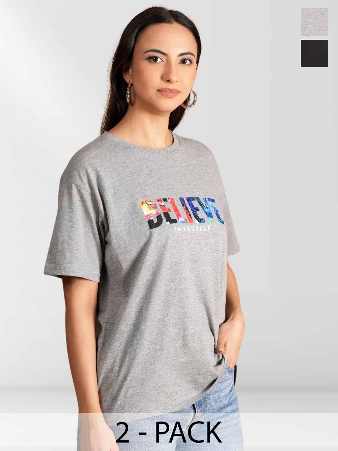 

Metronaut Women Typography 2 Printed Applique T-shirt, Multi