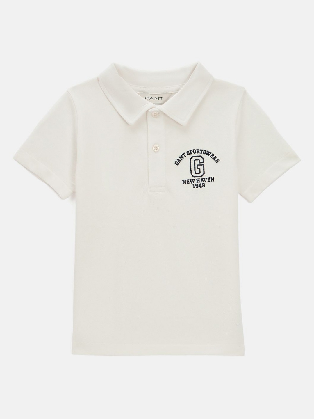 

GANT Boys Typography Printed Polo Collar Pure Cotton T-shirt, Off white