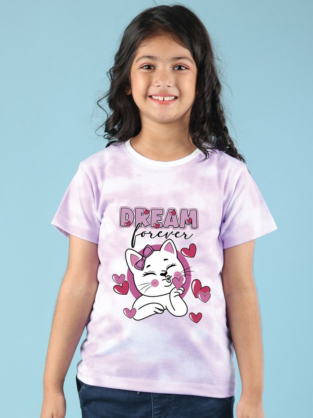 

NUSYL Girls Printed T-shirt, Purple