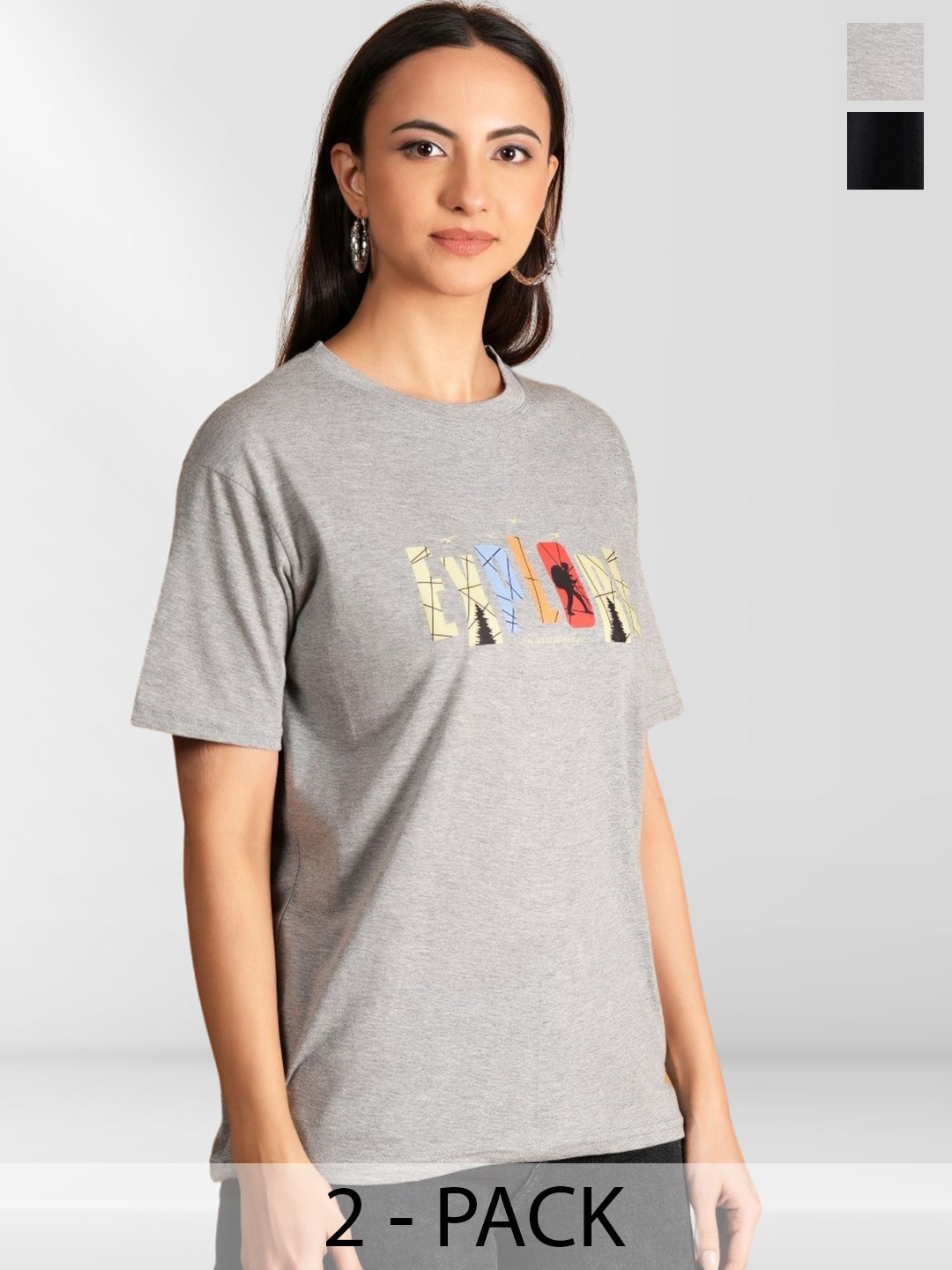 

Metronaut Women Typography 2 Printed Applique T-shirt, Multi
