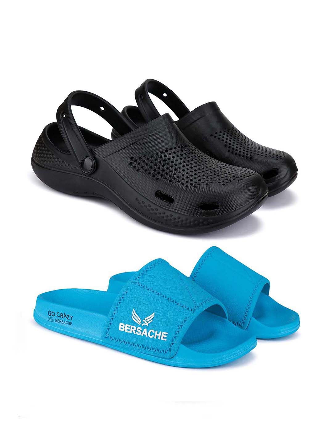 

BERSACHE Men Clogs, Blue