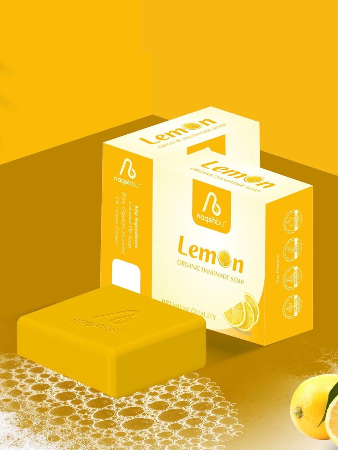 

Naqshbu Lemon Organic Soap- 100 g, Yellow