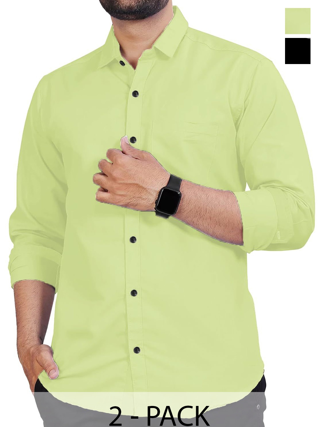

Vida Loca Men Slim Fit Opaque Casual Shirt, Sea green