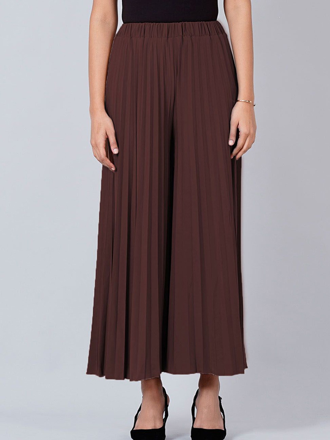 

Kushi Flyer Women Knitted Palazzos, Brown