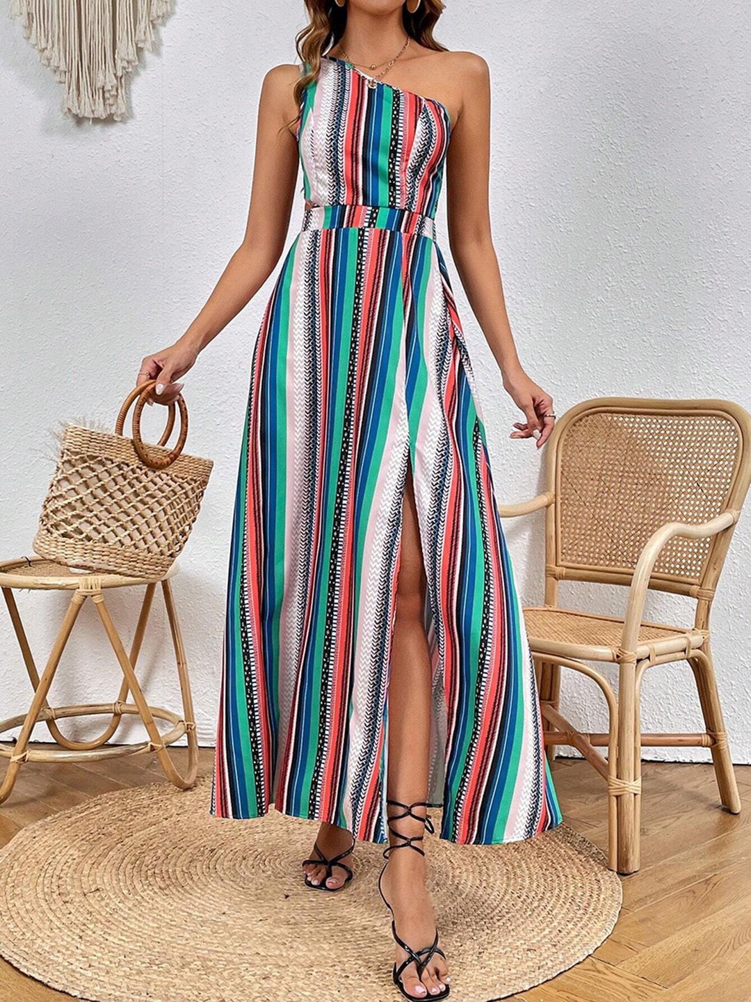 

JC Mode Striped Maxi Dress, Multi