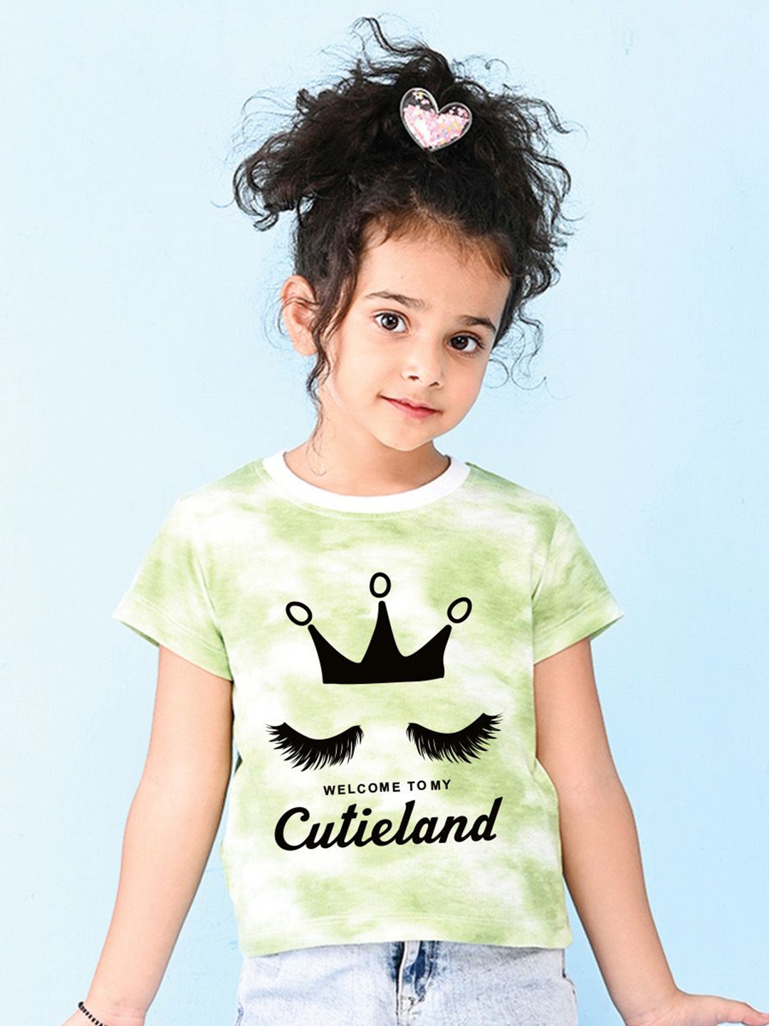 

NUSYL Girls Printed T-shirt, Green