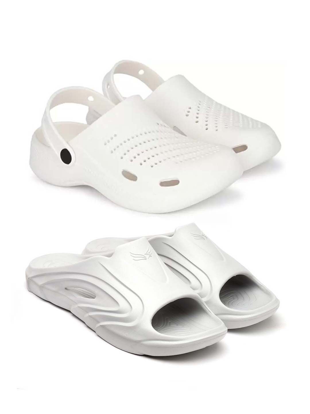 

BERSACHE Men Clogs, White