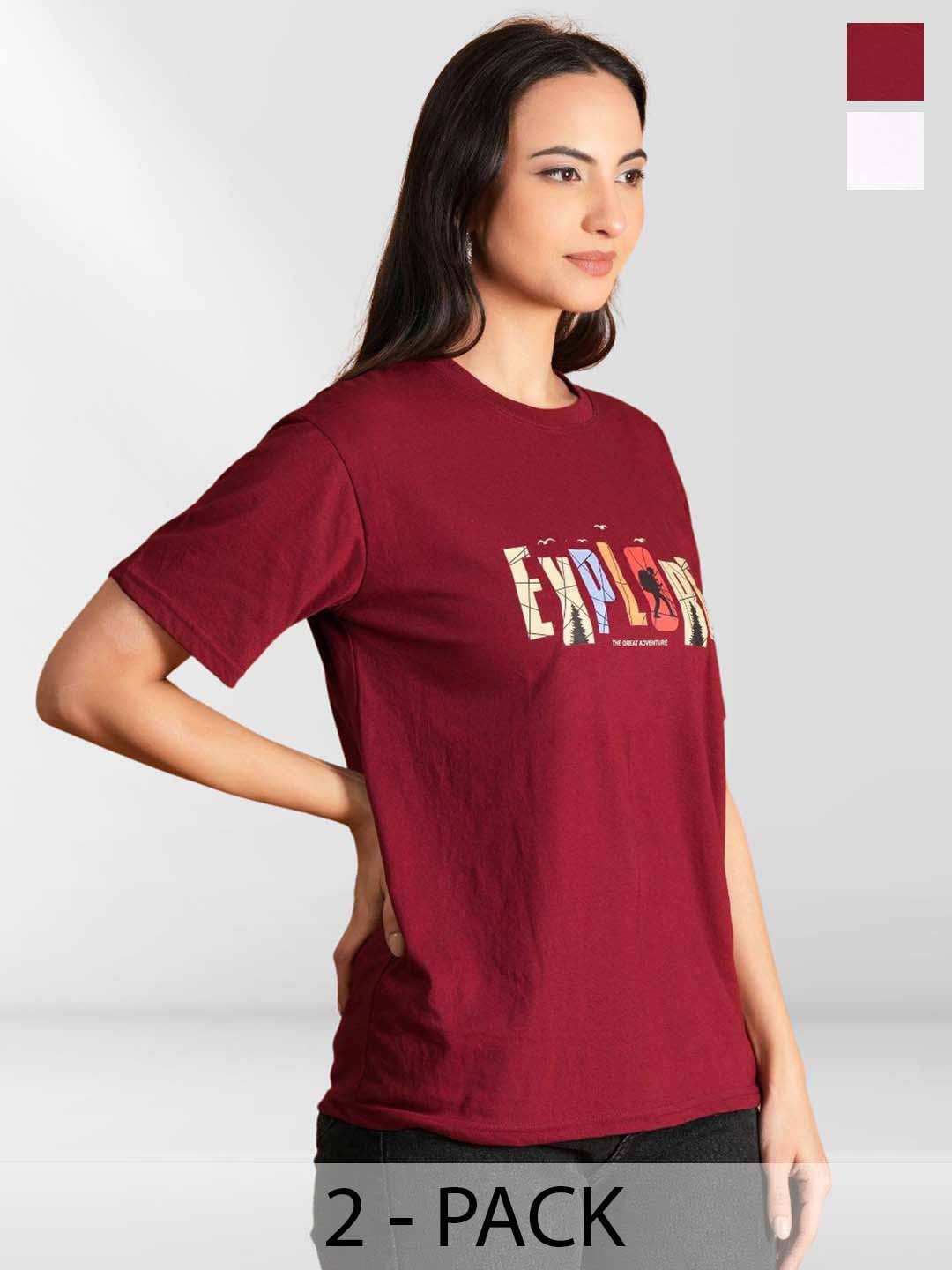 

Metronaut Women Typography 2 Printed Pockets T-shirt, Multi