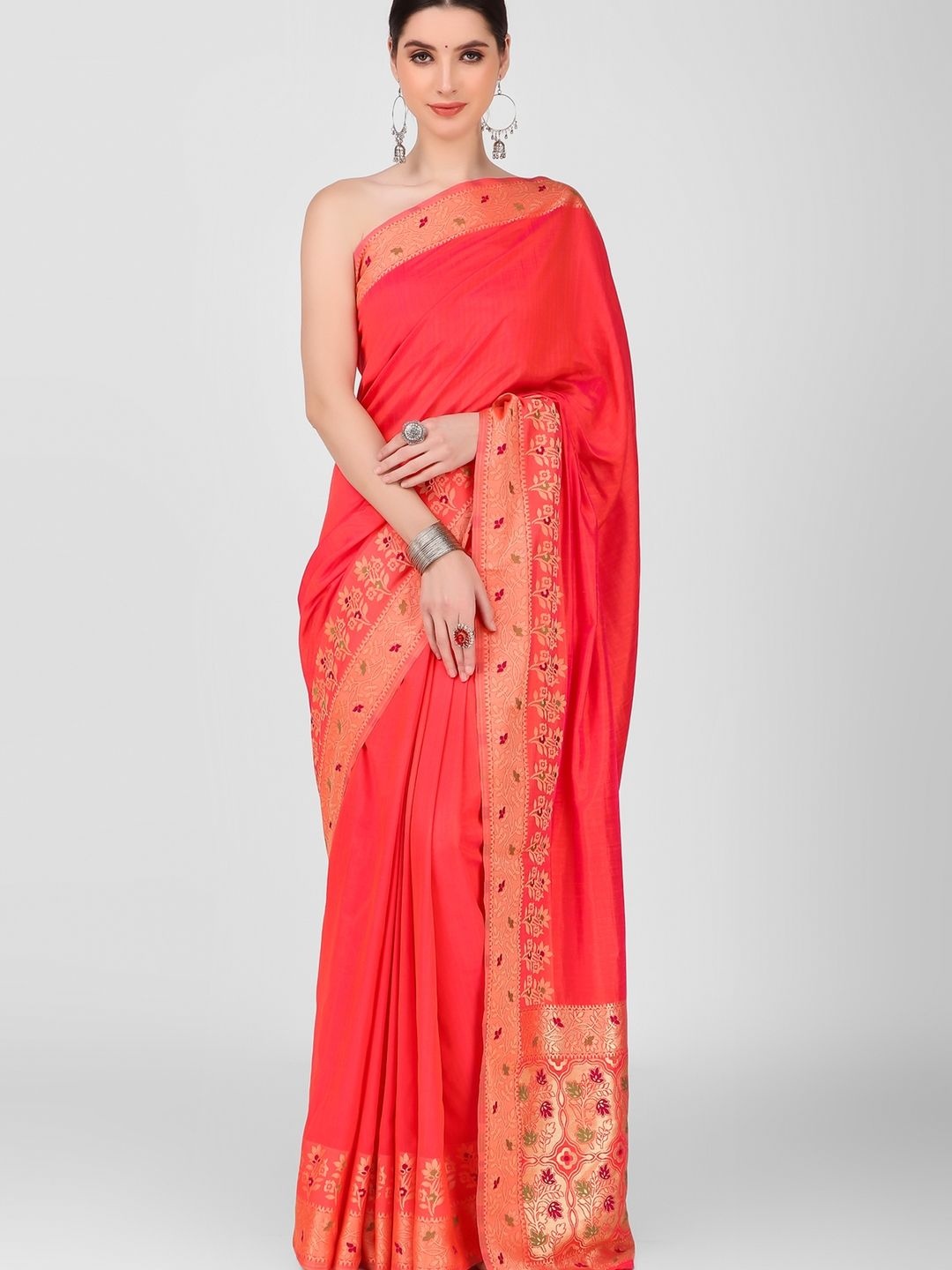 

Suha Woven Design Zari Art Silk Saree, Pink