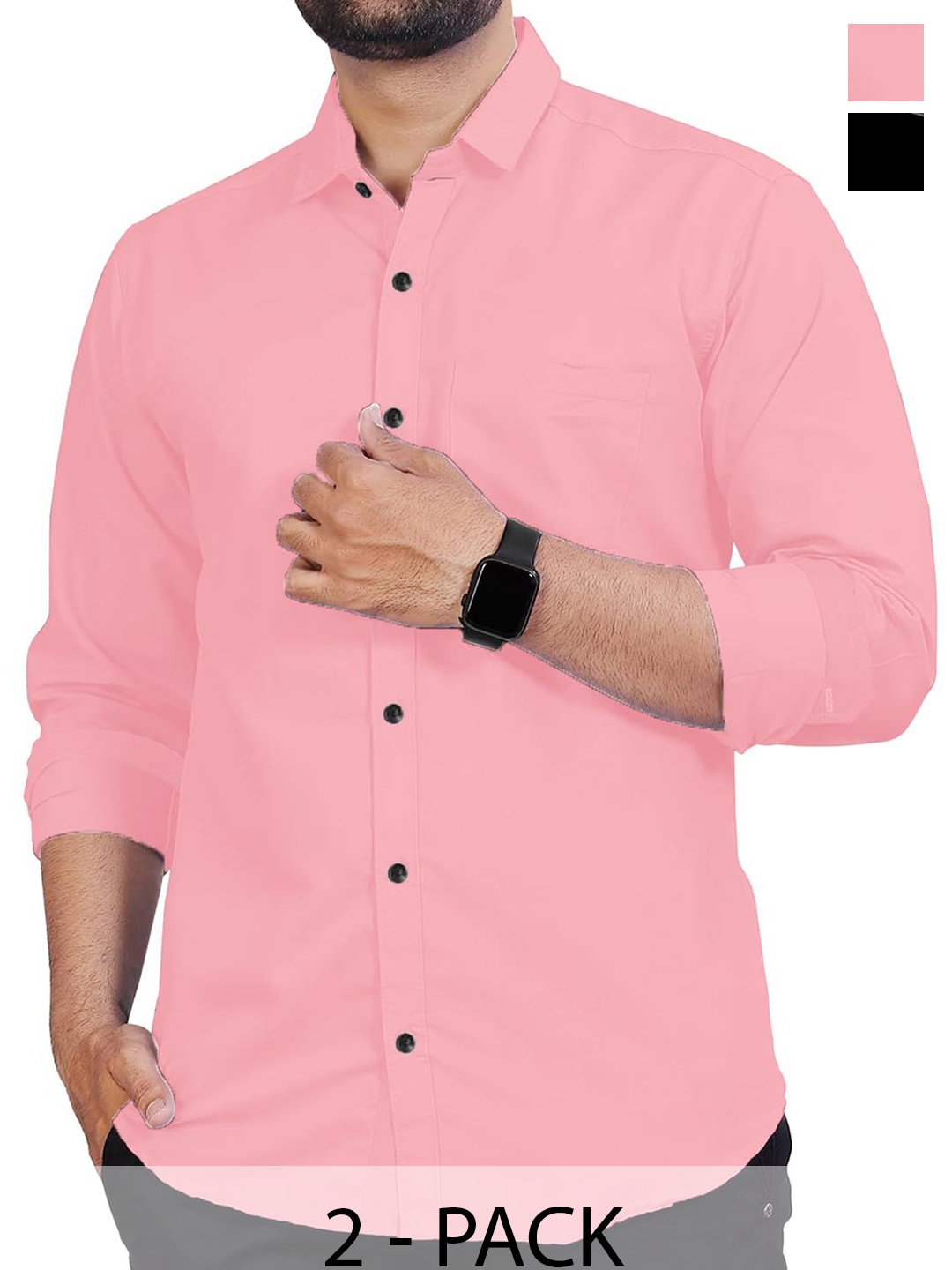 

Vida Loca Men Slim Fit Opaque Casual Shirt, Peach