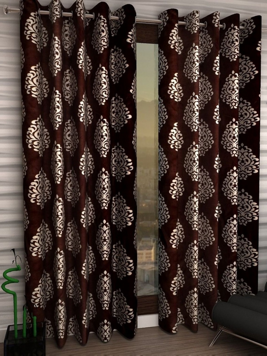 

Galaxy Home Decor Brown Set of 2 Long Door Curtain