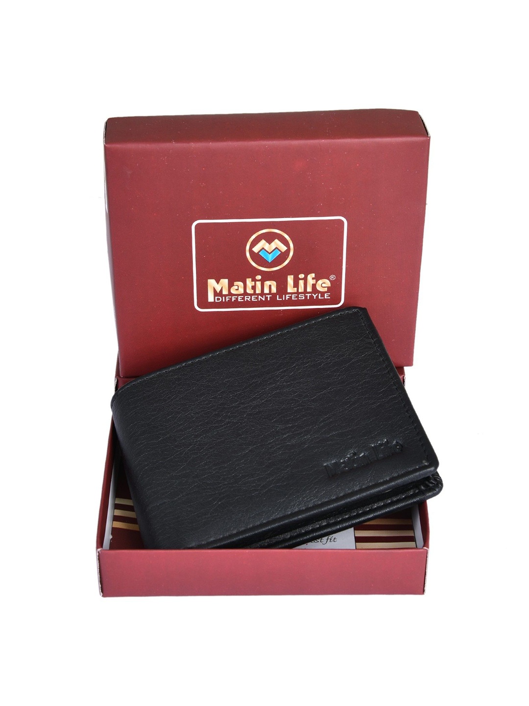 

MATIN LIFE Men Two Fold Wallet, Black