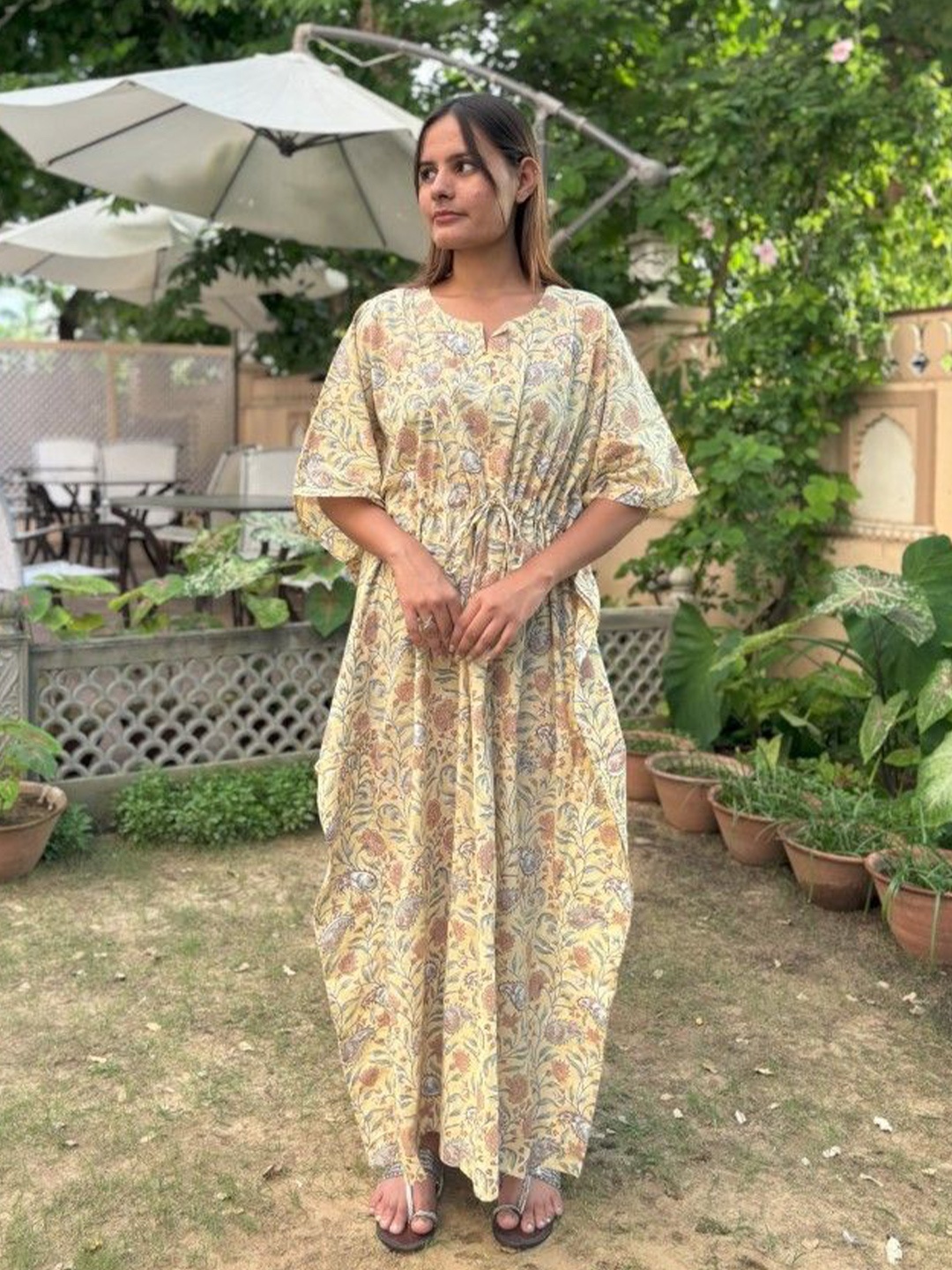 

GOODHAND Floral Print Maxi Dress, Yellow