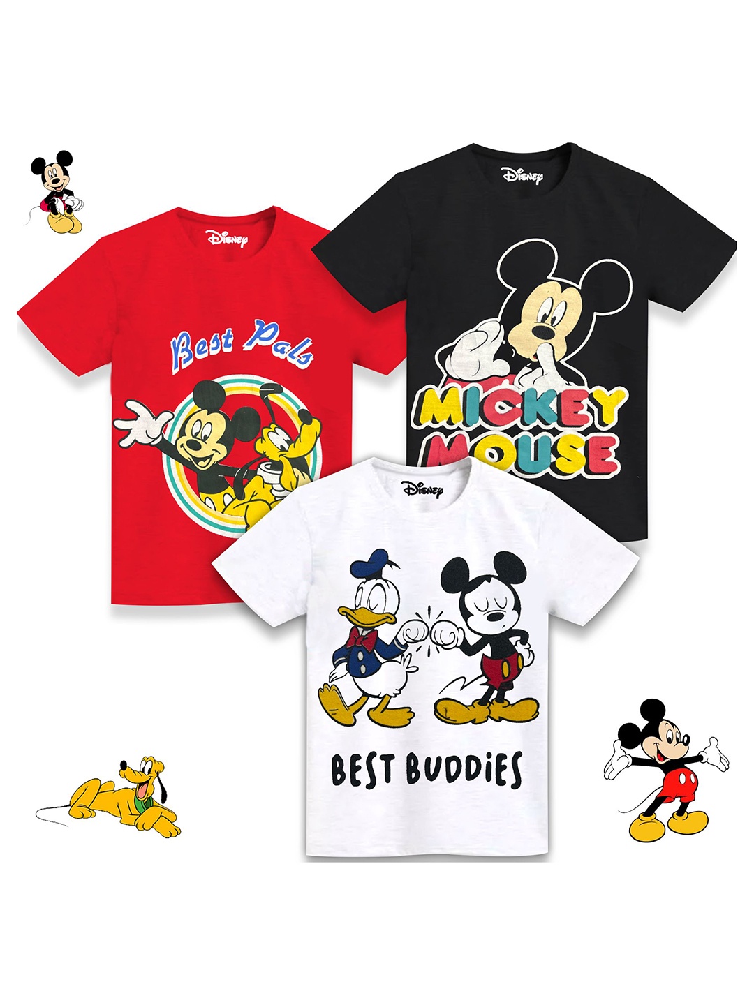 

Disney By Miss and Chief Boys 3 Mickey Mouse Printed T-shirt, Multi