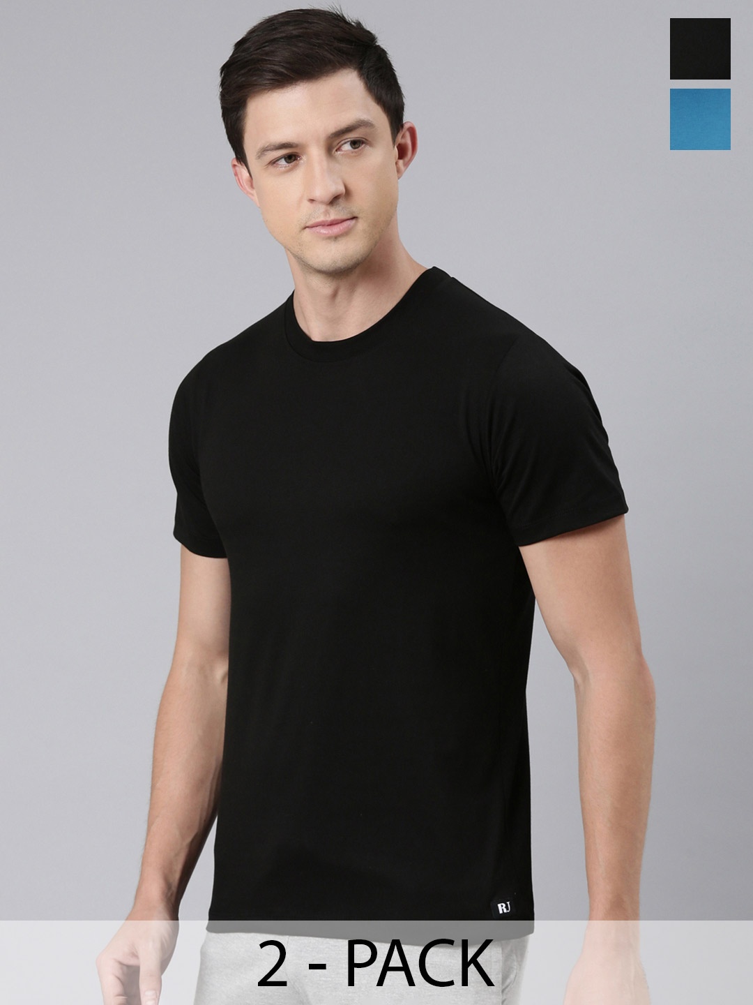 

Rupa Jon Men 2 Moisture Wicking Pockets T-shirt, Black