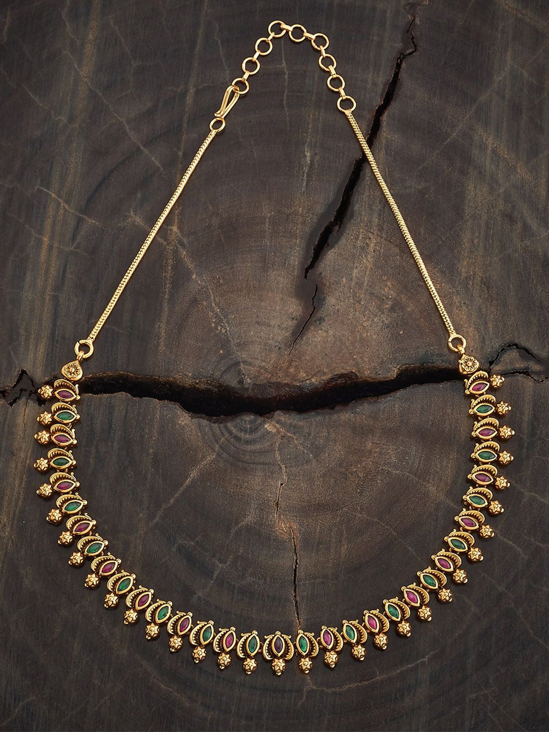 

Kushal's Fashion Jewellery Copper Gold-Plated Antique Necklace