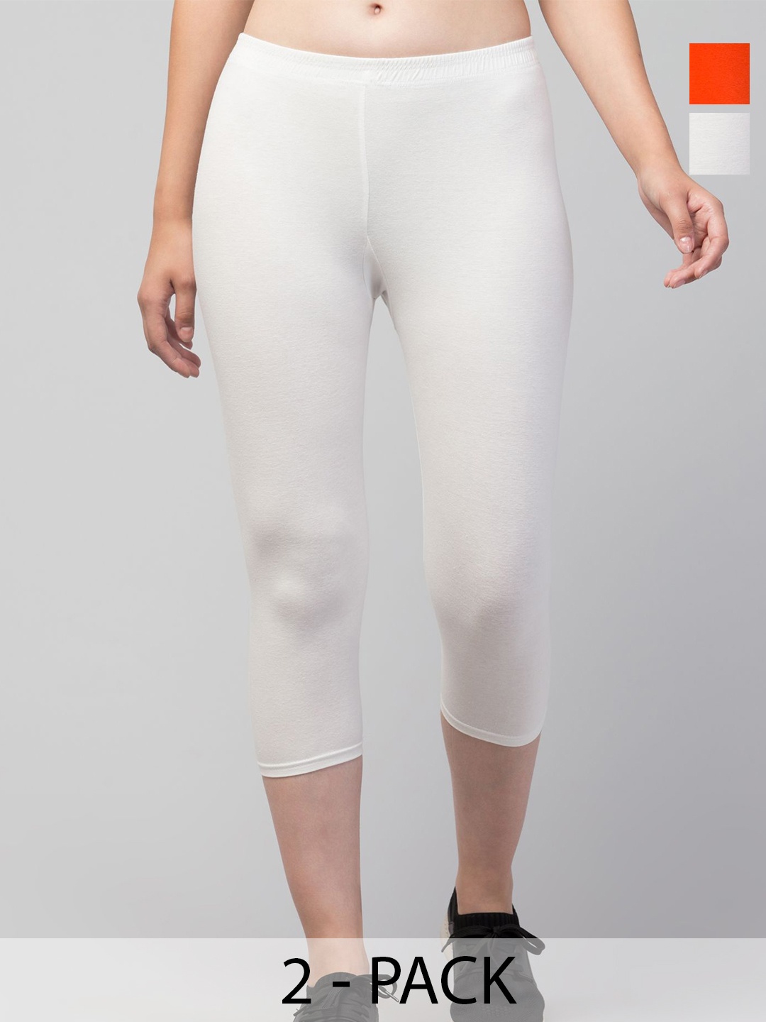

UllasPemium Women Skinny Fit Capris, White