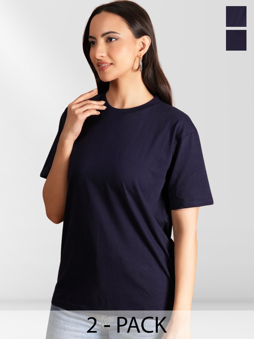 

NEYSA Women Typography 2 Printed Applique T-shirt, Multi