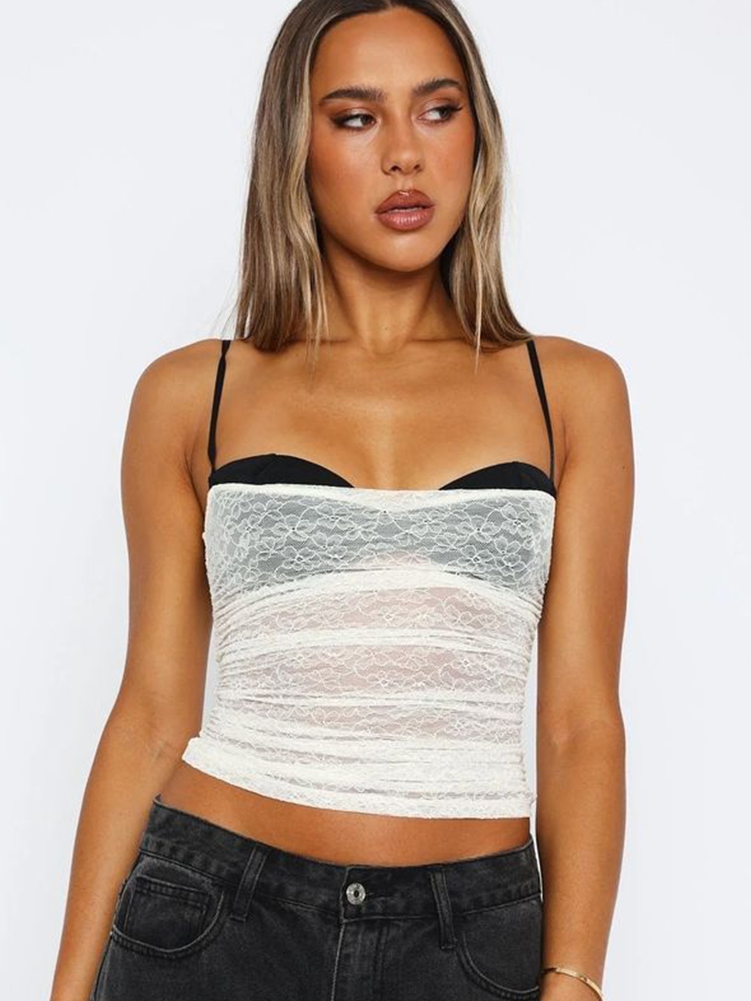 

LULU & SKY Print Cotton Top, White