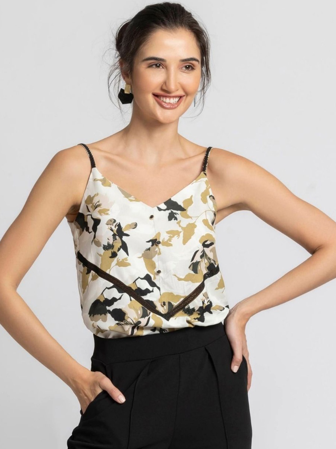 

JULO Print Top, Off white