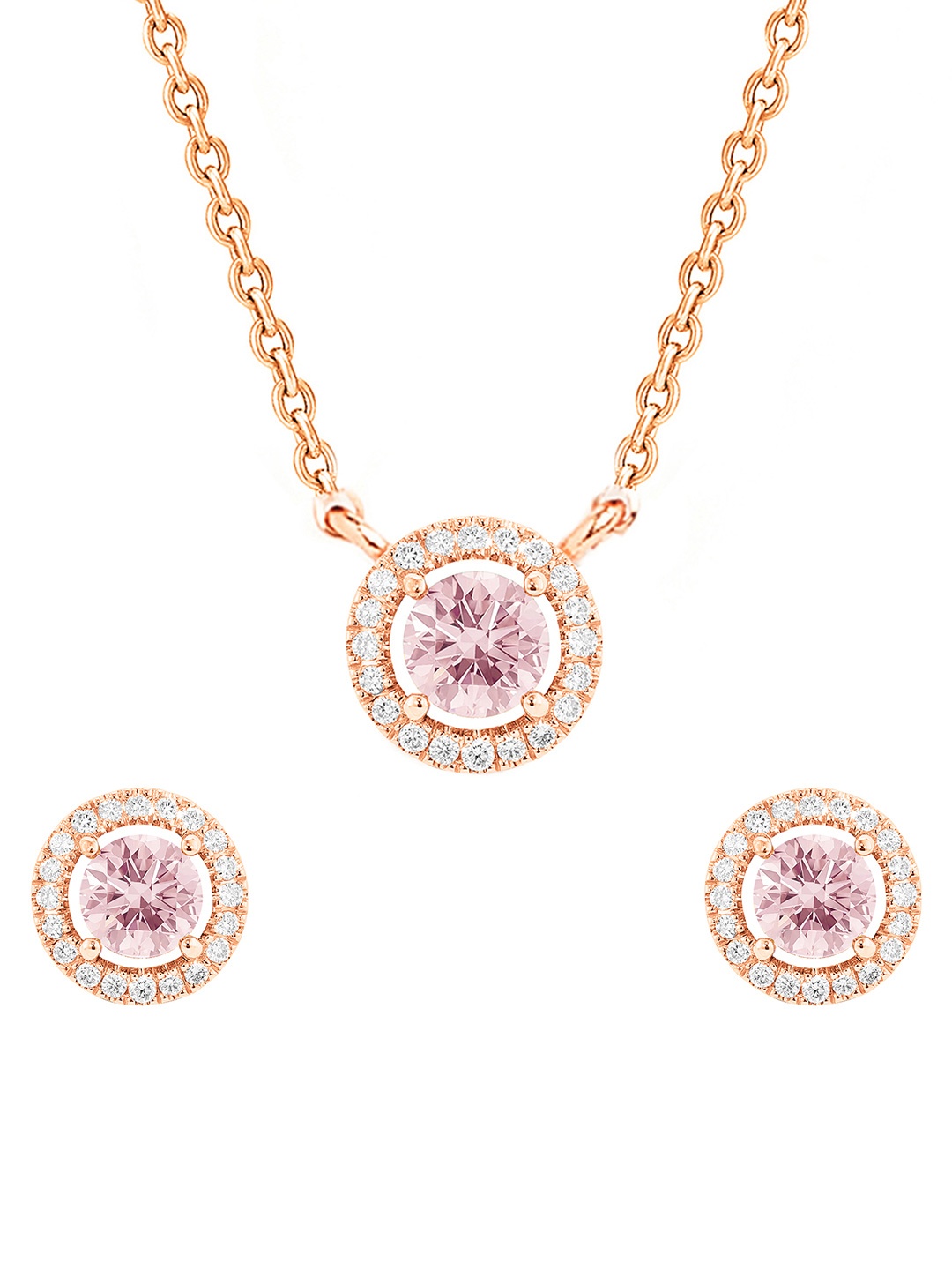 

MINUTIAE Rose Gold-Plated Crystals Studded Jewellery Set