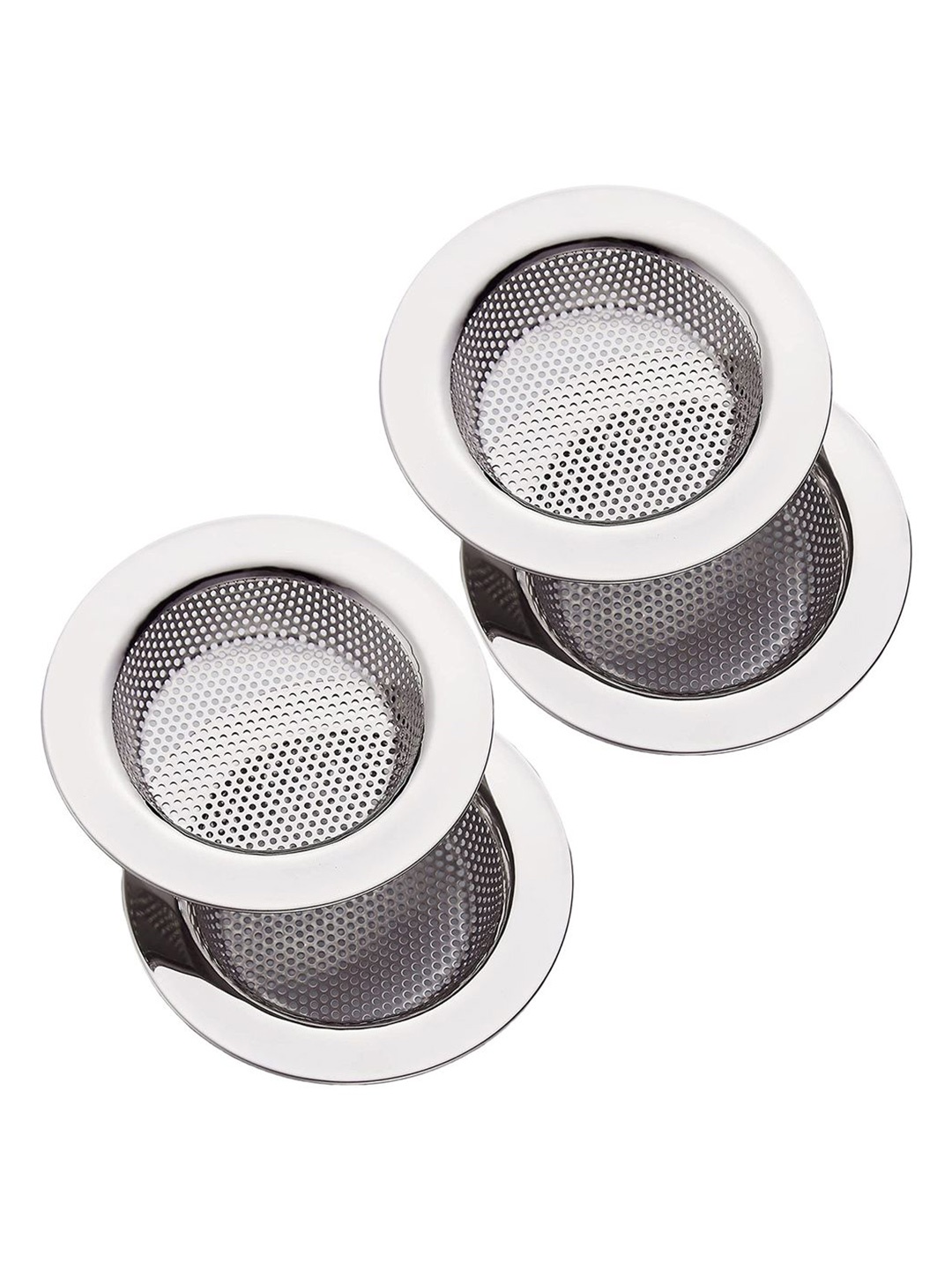 

Kuber Industries Stainless Steel 4 Pieces Silver-Toned Kitchen Sink Drain Strainer