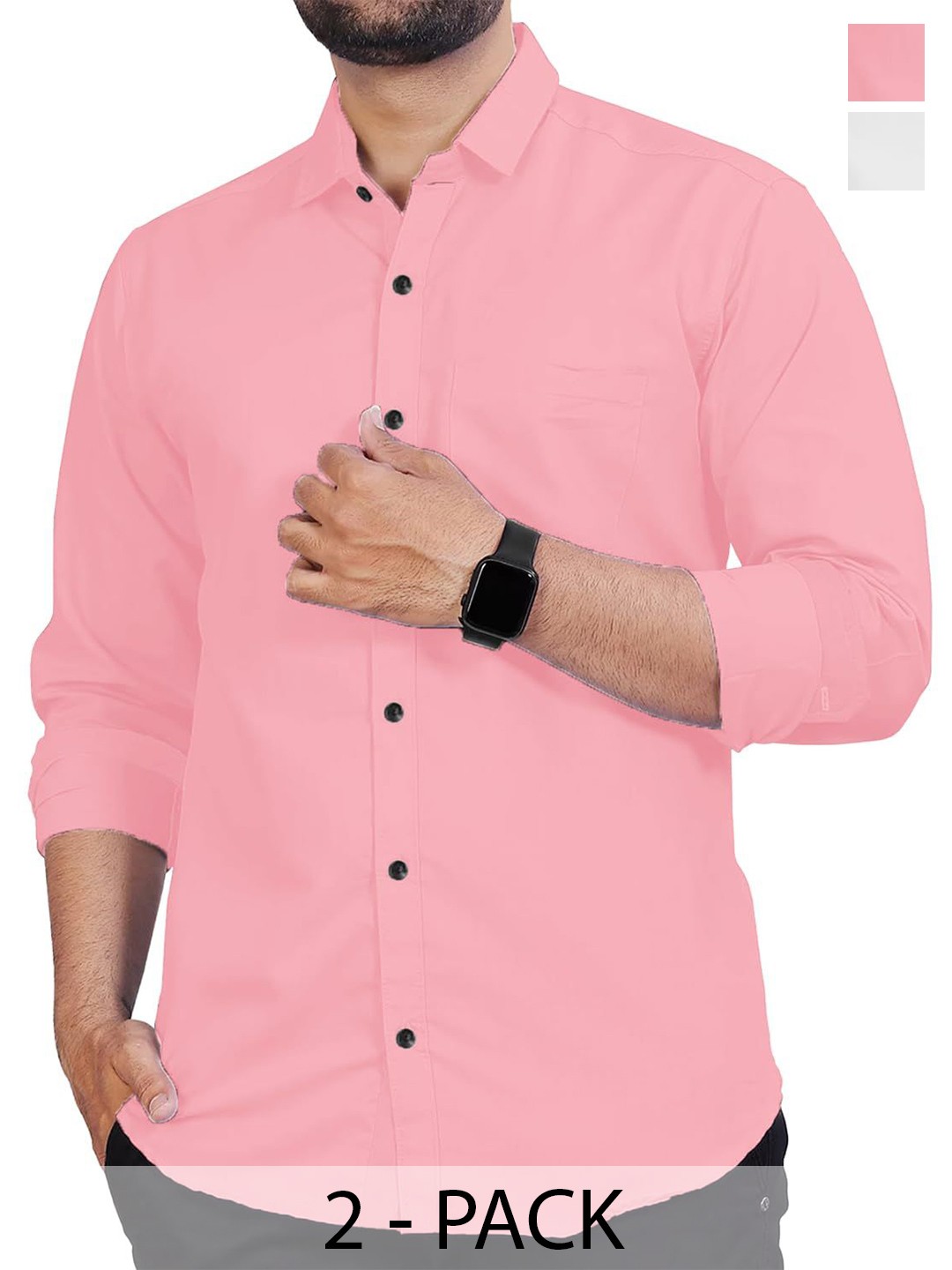 

Vida Loca Men Slim Fit Opaque Casual Shirt, Peach