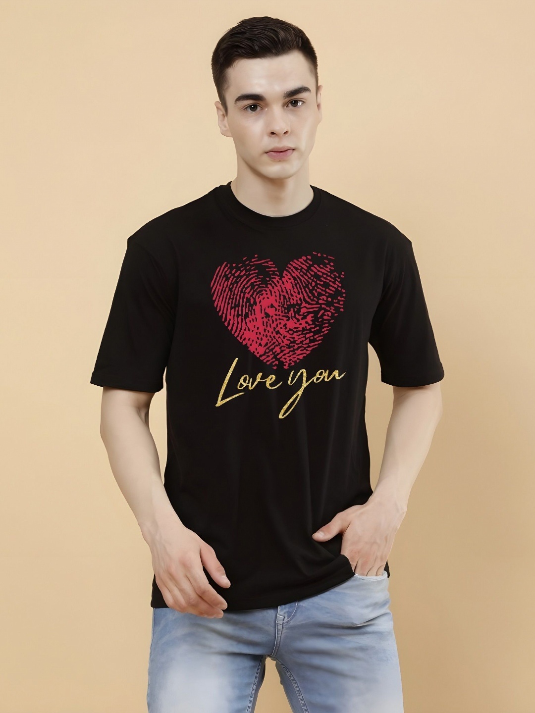 

KAIDO Men Drop-Shoulder Sleeves T-shirt, Black