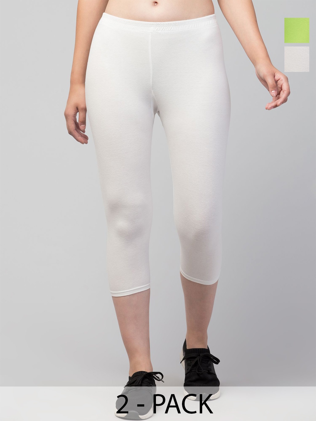 

UllasPemium Women Skinny Fit Capris, White
