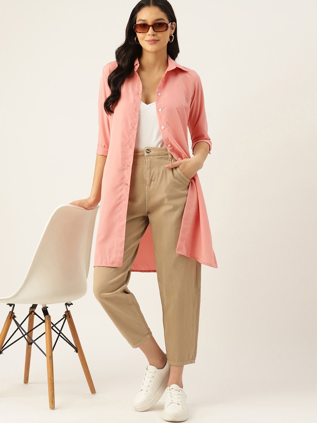 

DressBerry Women Opaque Casual Shirt, Peach